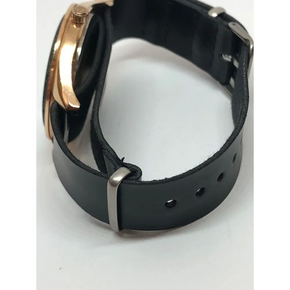 Michael Kors MK3320 Women's Black Leather Analog Black Dial Quartz Watch DV152
